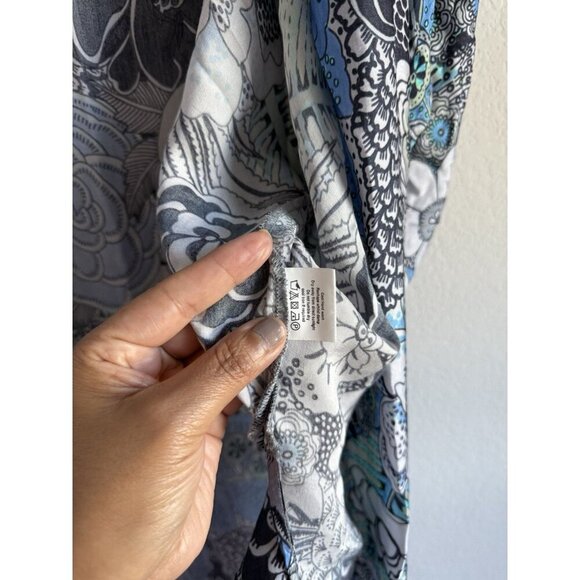 Winton + Waits Women Floral Bombay Blue Kimono Duster Open Front Boho OSFM Beach - Picture 15 of 15